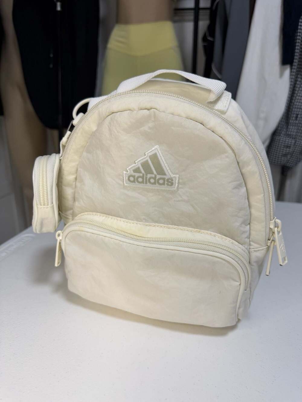 adidas Must-Have Mini Backpack in Alumina Beige With Detachable Pouch